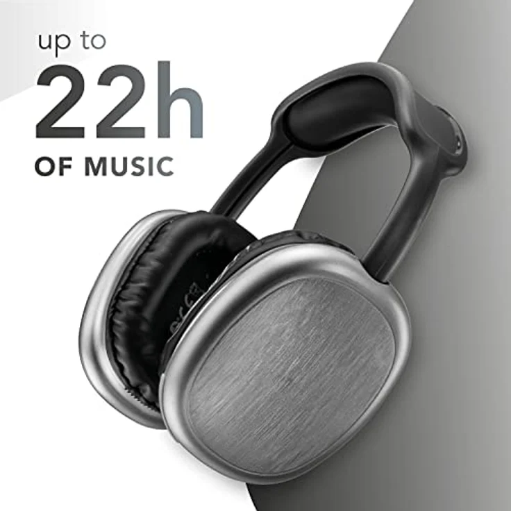Music Sound | Bluetooth-Kopfhörer MAXI2 | Kopfhörer Around Ear Bluetooth 5.0 - Play Time 22h - Charging 1,5h - Integriertes Mikrofon - Bedienelemente am Pavillon und verstellbarem Kopfband, Schwarz – Bild 5
