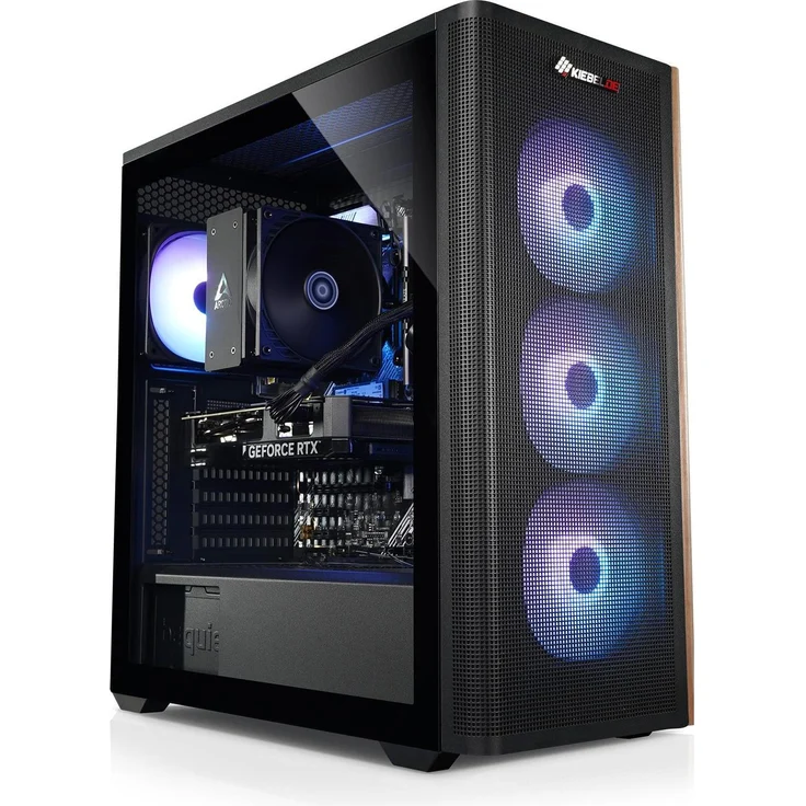 Kiebel Cobra V, Desktop-PC mit 1000 GB SSD, 32 GB RAM, AMD Ryzen 5 5500 und GeForce RTX 3050, Schwarz