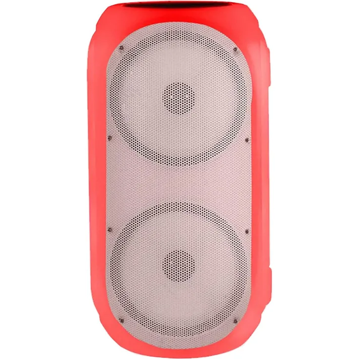 Gemini GC-206BTB, Aktiver Bluetooth-Lautsprecher 6", 50W mit LED-Leuchten und zwei Funkmikrofonen