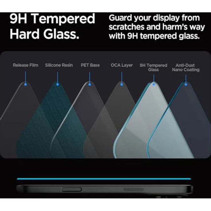 Spigen Glas.tR EZ Fit Schutzfolie kompatibel mit iPhone 16 Pro, 2 Stück, Kratzfest, 9H Härte Folie – Bild 4