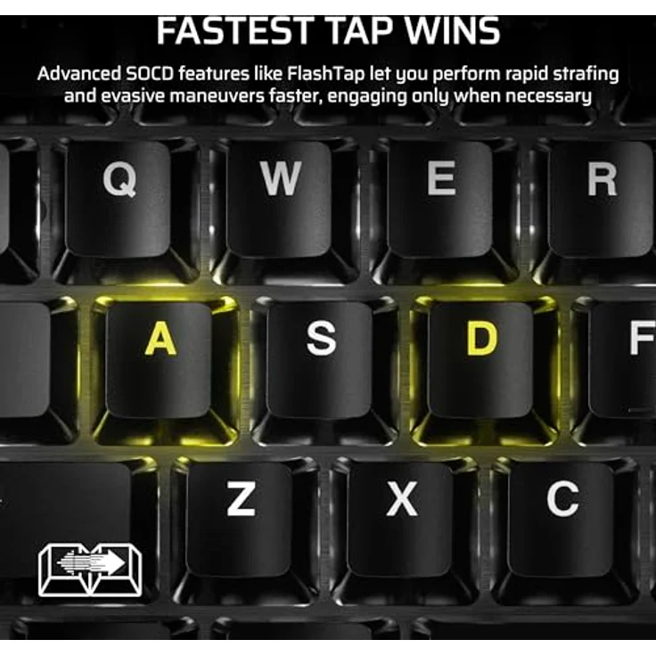 Corsair K70 PRO TKL RGB Magnetisch-Mechanisch verkabelte Gaming-Tastatur – Vorgeschmierte MGX Hyperdrive Switches – Hall-Effect-Rapid Trigger – 8000 Hz Hyper-Polling – QWERTY NA – Schwarz – Bild 4
