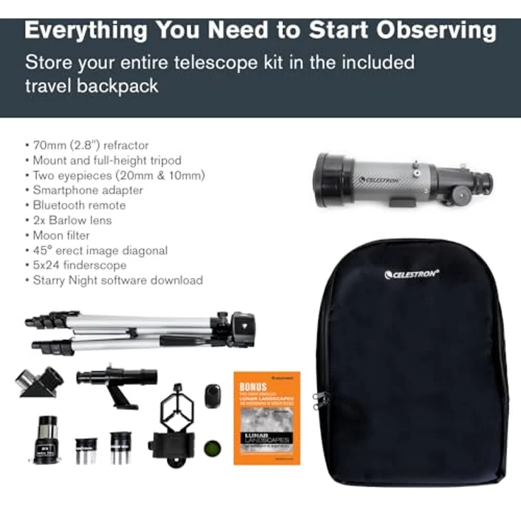 Celestron Reisefernrohr, grau/schwarz, Travel Scope 70 – Bild 4