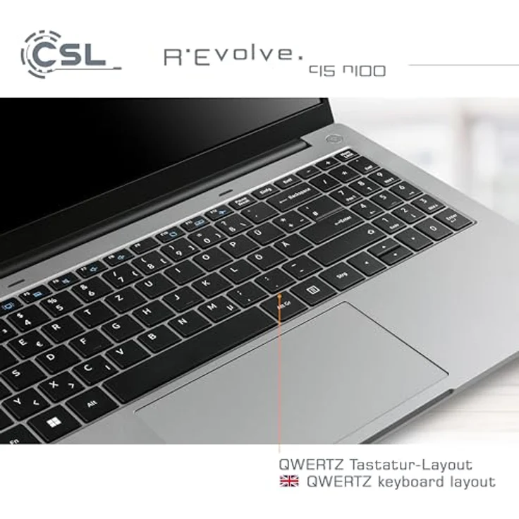 CSL R'Evolve C15 v4, Notebook mit 32GB RAM, 2000GB SSD, Intel N100, 15,6" Full HD, Windows 11 Pro, grau – Bild 7