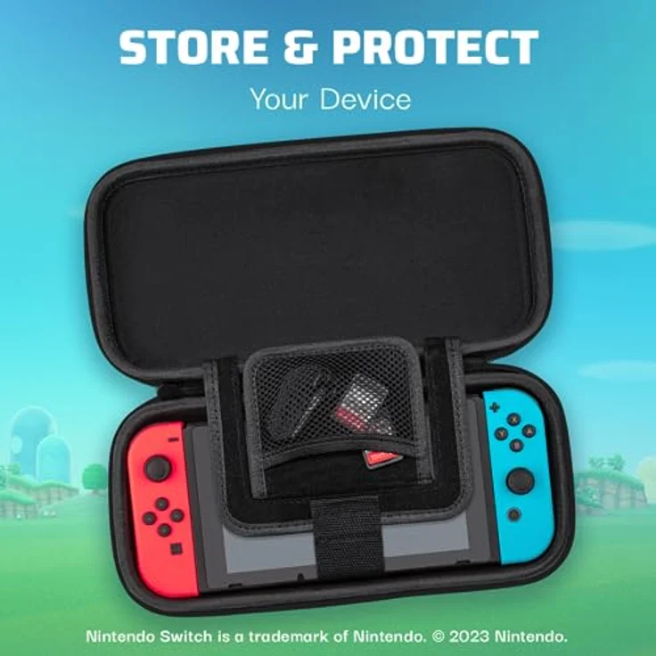 PDP Mario Escape - Miscellaneous Bag - Travel Case mit integriertem Stand für Nintendo Switch™, Nintendo Switch™ Lite und Nintendo Switch™ - OLED Model, Schwarz – Bild 2