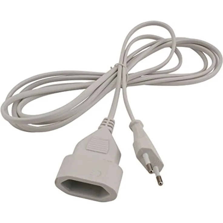 Unitec Euro-Verlängerung m. Stecker und Kupplung, 3m, weiß