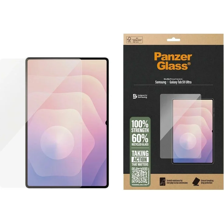 PanzerGlass Screen Protector für Samsung Galaxy Tab S11 Ultra, kratz- und stoßfeste Tablet Schutzfolie, 60% Glas