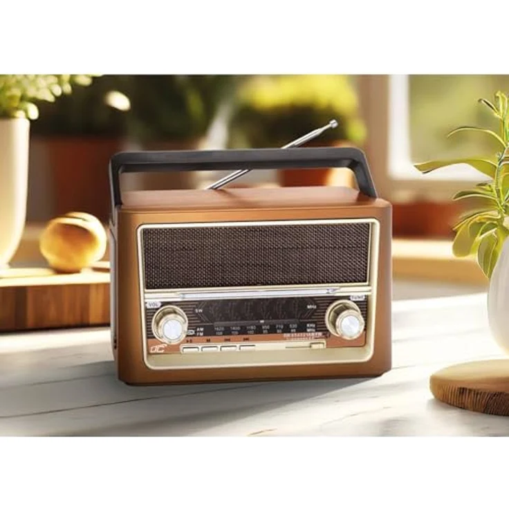 LTC LXLTC118UBT Retro-Radio (ELMA Bluetooth USB tragbar, FM/AM/SW, braun) – Bild 6