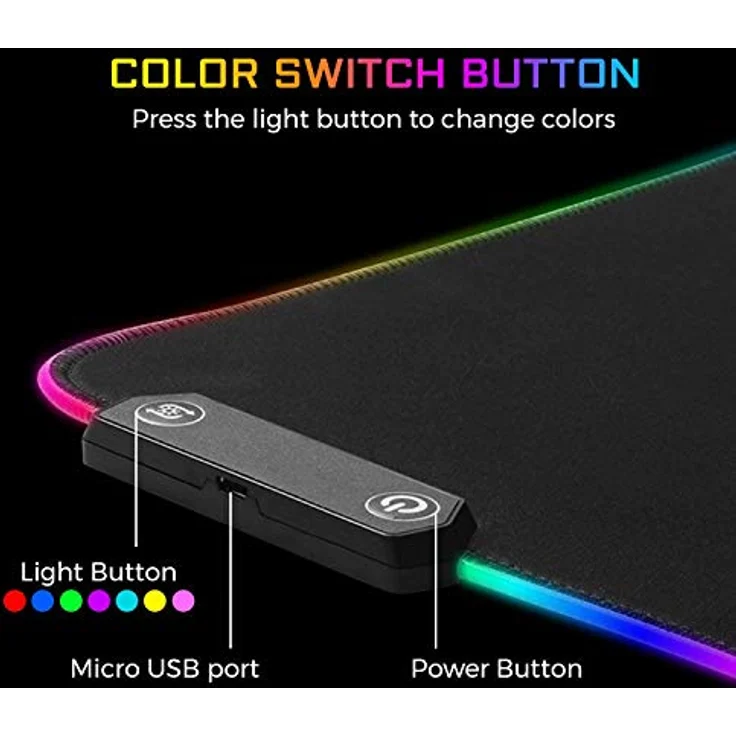 THE G-LAB Pad Rubidum – Gaming-Mauspad RGB – Gaming-Mauspad XXL – LED-Hintergrundbeleuchtung – Feuchtigkeitsbeständig – Stoff mit hoher Präzision – rutschfeste Unterseite aus Gummi – 800 x 300 x 3 mm – Bild 3
