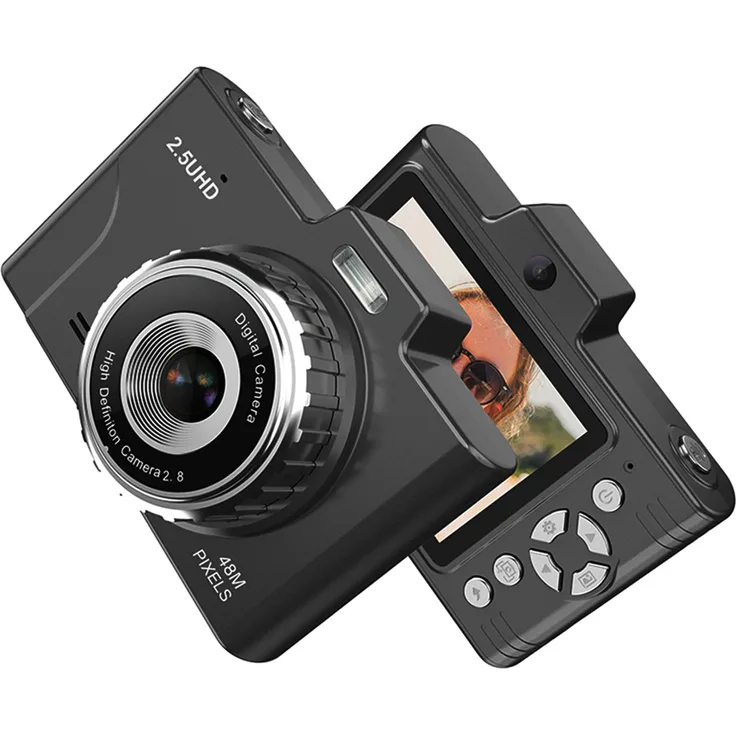 KKmoon 2,5K Digitalkamera, Digitale Videokamera mit 48MP und 16-fachem Zoom, 2,8-Zoll-Display, Anti-Shake, LED-Fülllicht, Akku,ideal für Kinder und Teenager
