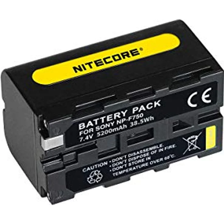 Nitecore Camcorder Akku NP750 für Sony Geräte, 7,4V 5200mAh 38,5Wh – Bild 1