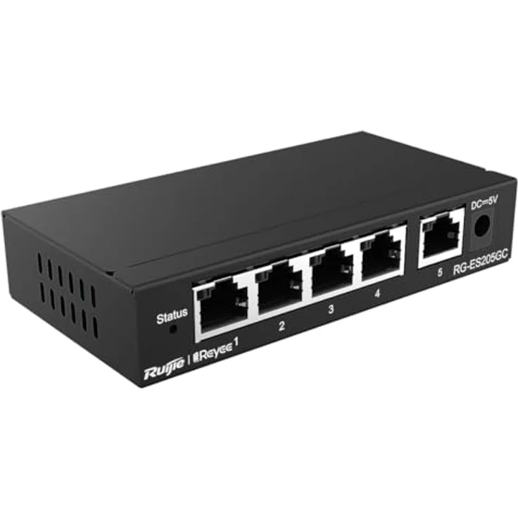 REYEE 5-Port Gigabit Smart Switch, 5 Gigabit RJ45-Ports, Desktop-Stahl-Gehäuse – Bild 1