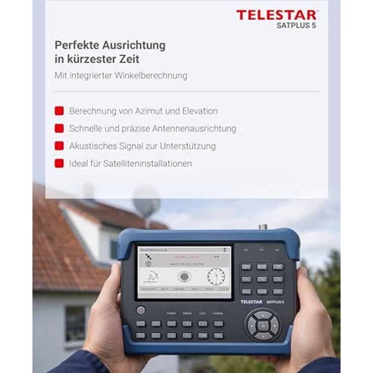 Telestar TELESTAR SATPLUS 5, SAT Messgerät für DVB-S/DVB-S2/DVB-C/DVB-T2 mit 5" Bildschirm, Live-TV-Bild, Lithium-Ionen-Akku, tragbar – Bild 5
