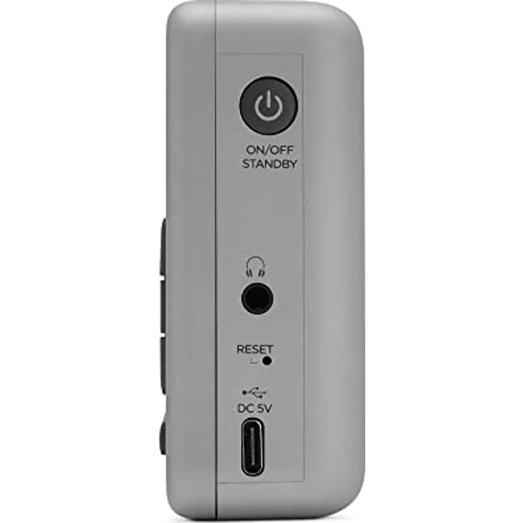 AIWA RD-40DAB/SL: tragbares digitales Radio (Dab/Dab+/FM, eingebauter Lautsprecher, 100 Senderspeicher, Dot Matrix-Display, Kopfhörerbuchse, Dual-Alarm, wiederaufladbarer Akku). Farbe: Silber. – Bild 5