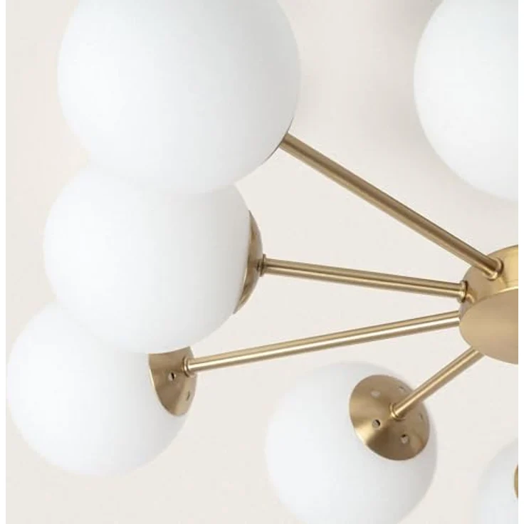 LEDKIA LIGHTING Deckenleuchte Metall und Glas Moonlight Brass 10 Spots Gold für Wohnzimmer, Küche, Schlafzimmer – Bild 3