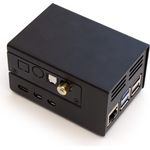 HiFiBerry Stahlgehäuse für Raspberry Pi 5, kompatibel mit DAC Digi und Amp, optimale Wärmeableitung, schwarz