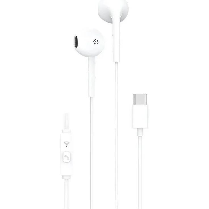 COFI 1453 Headset / Kopfhörer mit Mikrofon Typ C PA-M13 weiß - In-Ear-Kopfhörer mit 1,2m langem Kabel