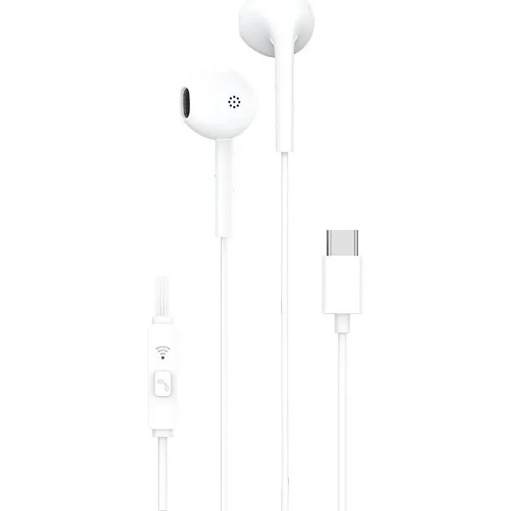 COFI 1453 Headset / Kopfhörer mit Mikrofon Typ C PA-M13 weiß - In-Ear-Kopfhörer mit 1,2m langem Kabel