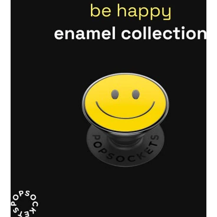 PopSockets PopGrip - Ausziehbarer Sockel und Griff mit einem Austauschbarem Top für Smartphones und Tablets - Enamel Be Happy – Bild 3