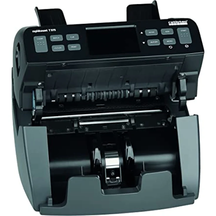 ratiotec rapidcount T 575, Banknotenzählmaschine mit Echtheitsprüfung, Stück- und Wertzähler für mittlere Zählvolumen, ideal für EUR, GBP, CHF, USD, Druckfunktion, hochwertiges Display – Bild 5
