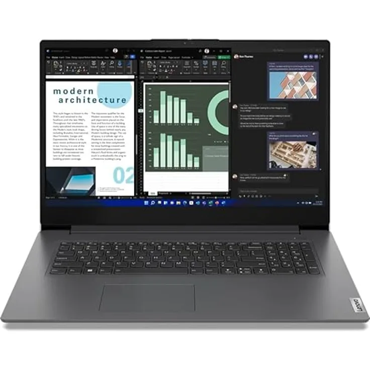 Lenovo i7 (17,3 Zoll IPS FullHD) Notebook (Intel® Core™ i7 1255U, 10 Kerne, 4.70 GHz, 24 GB DDR4, 1000 GB SSD, Intel® Iris® Xe, HDMI, Webcam, BT, USB-C/3.0, WLAN, Windows 11 Prof, MS Office)