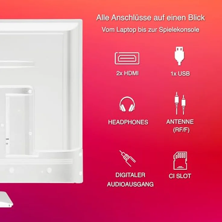 TELEFUNKEN XF32N750M-W Fernseher 32 Zoll Full HD LED TV mit integriertem Triple-Tuner, weiß – Bild 3