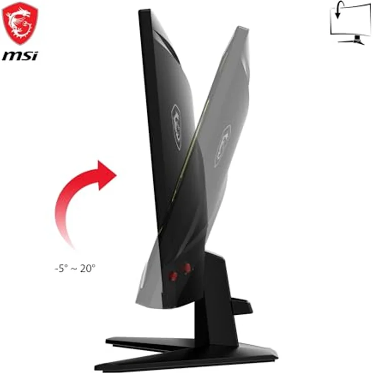 MSI MAG 256F 24,5 Zoll FHD Gaming Monitor - 1920 x 1080 Rapid IPS Panel, 180 Hz / 1ms GtG, 127% sRGB, Frameless Design, HDR Ready - DisplayPort 1.2a, HDMI 2.0b CEC - Schwarz – Bild 5