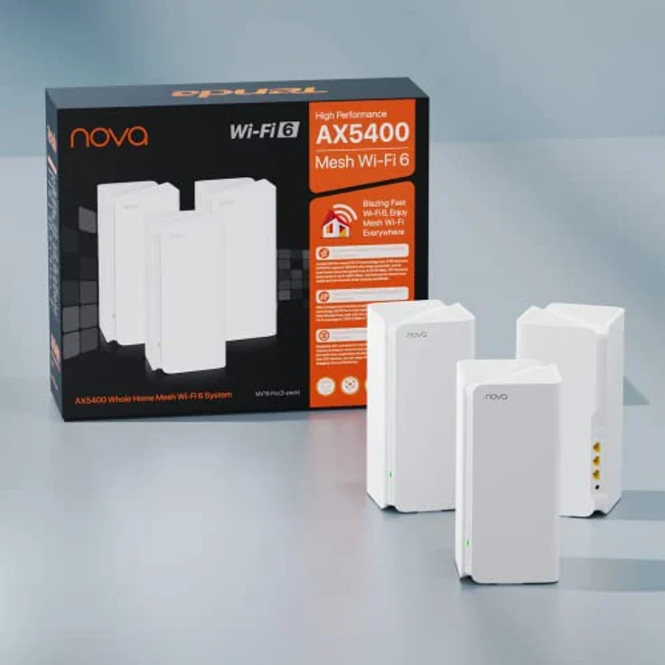 Tenda AX5400 Dual-band Wi-Fi 6 Mesh Router, bis zu 4804 Mbit/s, 6 Antennen, Weiß – Bild 8