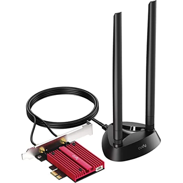 Cudy WE4000 AX5400 WiFi 6E Pcie Card, Bluetooth 5.2 Tri Band Wireless Adapter, Low Profile Bracket, Mu-Mimo, Windows 11/10, Netzwerkkarte, Tri-Band 2,4 G/5 G/6 G, Intel Wi-Fi 6/6E Intern, kompatibel mit 802.11ax/ac/a/b/g/n – Bild 1