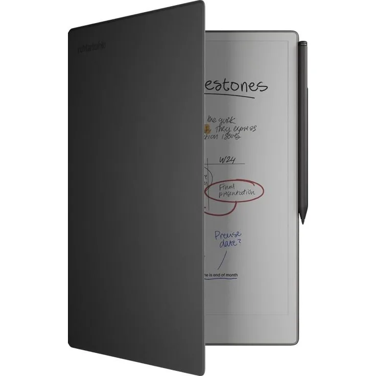 reMarkable BookFolio Pro, Premium Leder Tablet-Hülle für reMarkable Paper Pro, Schwarz, mit automatischer Aufweckfunktion und markerhalter