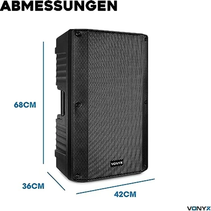 Vonyx VSA15BT Bi-verstärkter Aktiv-Lautsprecher 15-'-' 1000W BT-MP3 – Bild 7