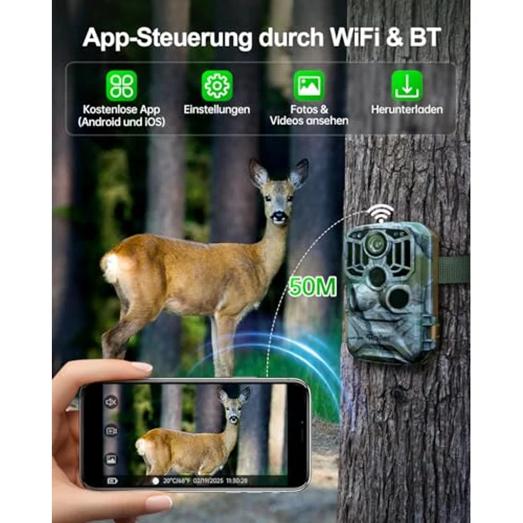 Rollei 4K WiFi Wildkamera D61T1AW Überwachungskamera – Bild 2