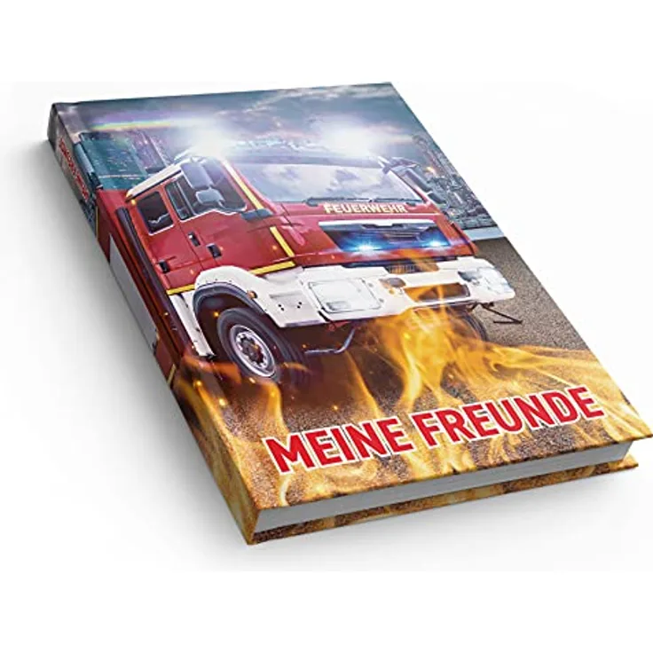 itenga Freundebuch Feuerwehr Meine Freunde DIN A5 88 Seiten für Jungen zum Ausfüllen für Schule Schüler Freunde
