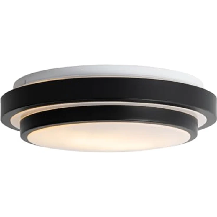 Qazqa - Moderne Bad Außen Deckenleuchte WaldenI 2-flammig schwarz-weiß 35cm IP44 - Stahl Rund LED geeignet E27 – Bild 5