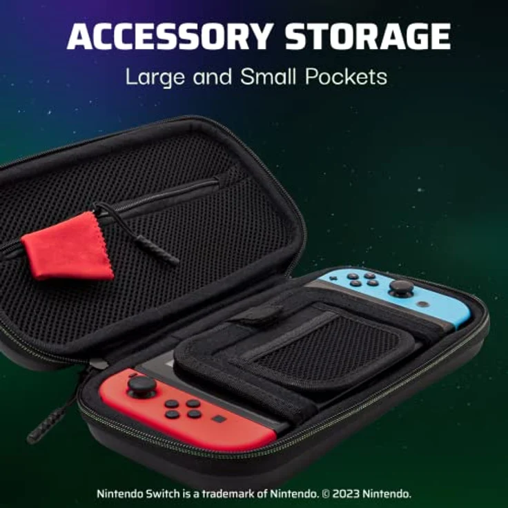 PDP Gaming Offiziell Lizenziert Switch Console Case - 1-UP Glow-in-the-dark - Kompatibel mit Switch OLED & Lite – Bild 2