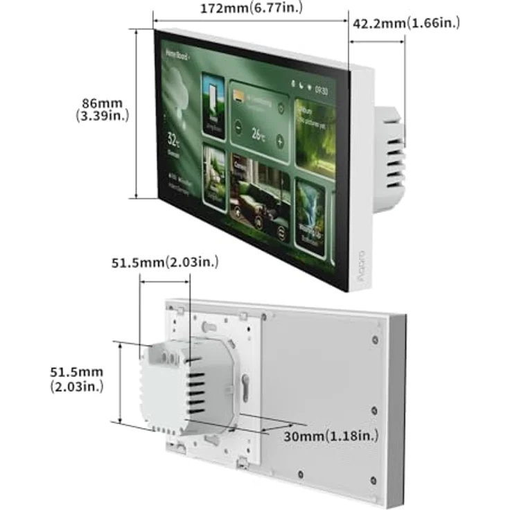 Aqara Paneel-Hub S1 Plus, Smart Home Steuerpanel mit Neutralleiter, Zigbee Hub, Matter Bridge, 2 Elektrische Schalter und 6 Drahtlose Schalter, 2.4/5 GHz Wi-Fi, Unterstützt Apple Home, Alexa, Google, Weiß – Bild 2