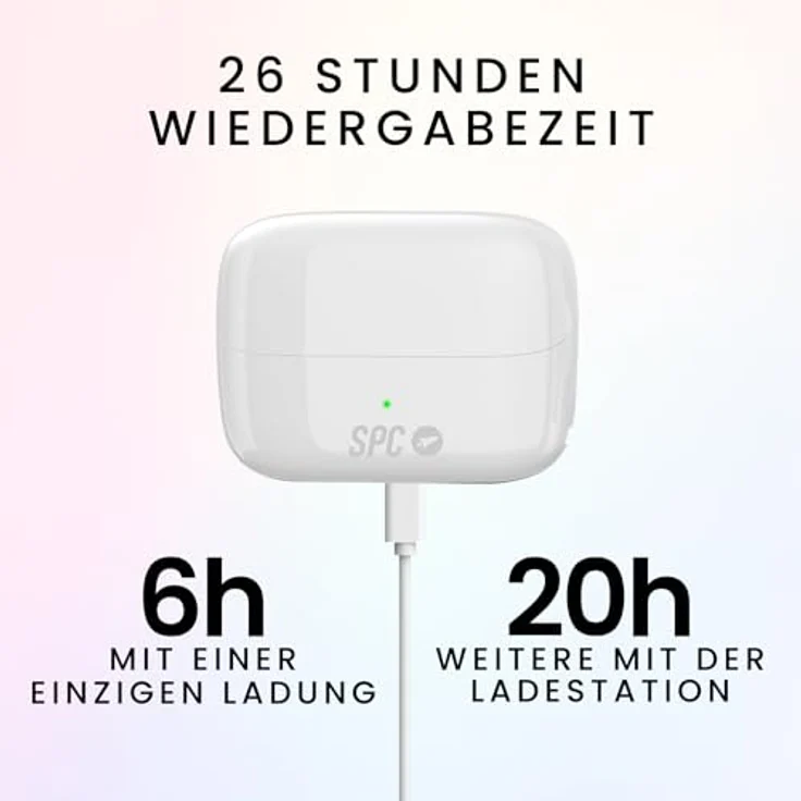 SPC Ether 2 Pro, Kabelloser Kopfhörer mit Aktiver Geräuschunterdrückung, 6.5 h Akkulaufzeit, Wasserfest IPX4, Weiss – Bild 5