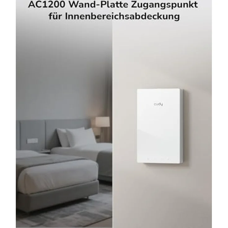 Cudy AP1300, In-Wall Wireless Gigabit Access Point, AC1200, PoE, MU-MIMO, App- und Websteuerung, 4 Gigabit-Ethernet-Ports – Bild 2
