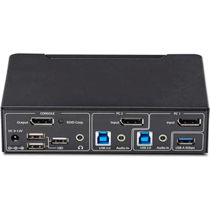 StarTech.com 2-Port DisplayPort KVM Switch, 4K 60Hz mit USB 3.0 Hub, EDID Management und HDCP 1.4 Unterstützung – Bild 3