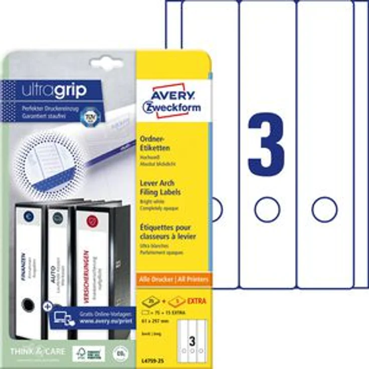 Avery Zweckform L4759-25 61 x 297mm Rückenschilder – Bild 1