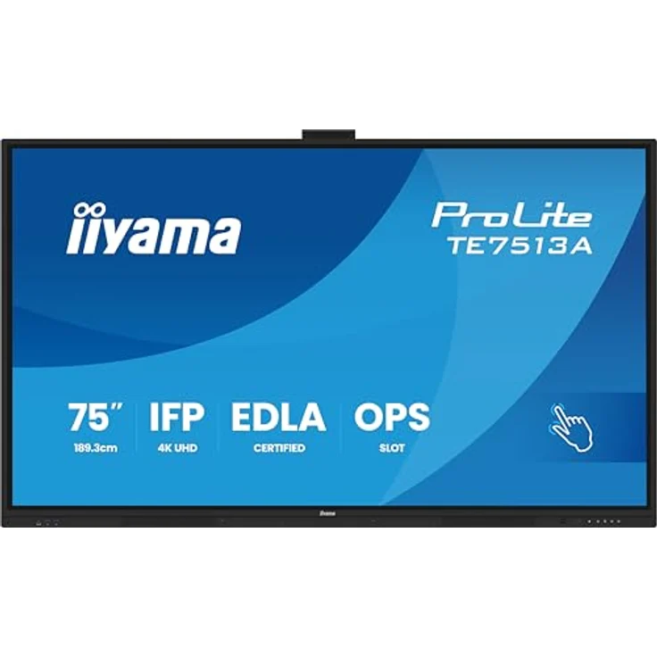 iiyama Prolite TE7513A-B1AG 189.3cm 75" IPS LED Large Format Display 4K UHD 40 Touchpunkte PureTouch-IR⁺ HDMI DP USB-C USB3.2 RS-232c RJ45 HDMI-Out 7H OPS WiFi Android 14 OS iiControl NFC AntiGlare, Schwarz – Bild 5
