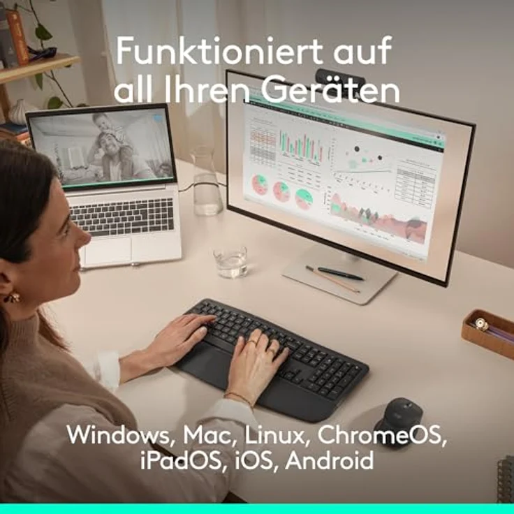 LOGITECH Signature Comfort Plus MK880, kabelloses Maus- und Tastaturset mit ergonomischer Handballenauflage, SmartWheel und bis zu 36 Monate Akkulaufzeit, Graphite – Bild 15
