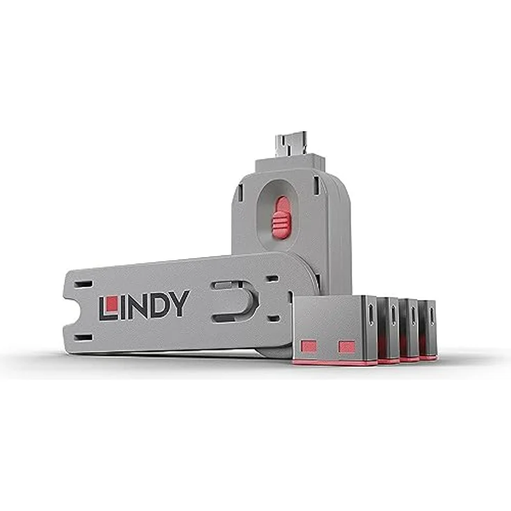 LINDY 40450 - USB Port Schloss (4 Stück) mit Schlüssel: Code Rot – Bild 4