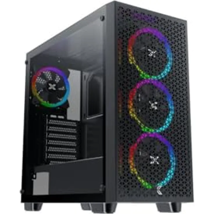 Xigmatek Boitier Moyen Tour E-ATX Gaming G Pro Avec panneau vitré (Noir) - PC-Gehäuse mit stilvollem Design und Sichtfenster