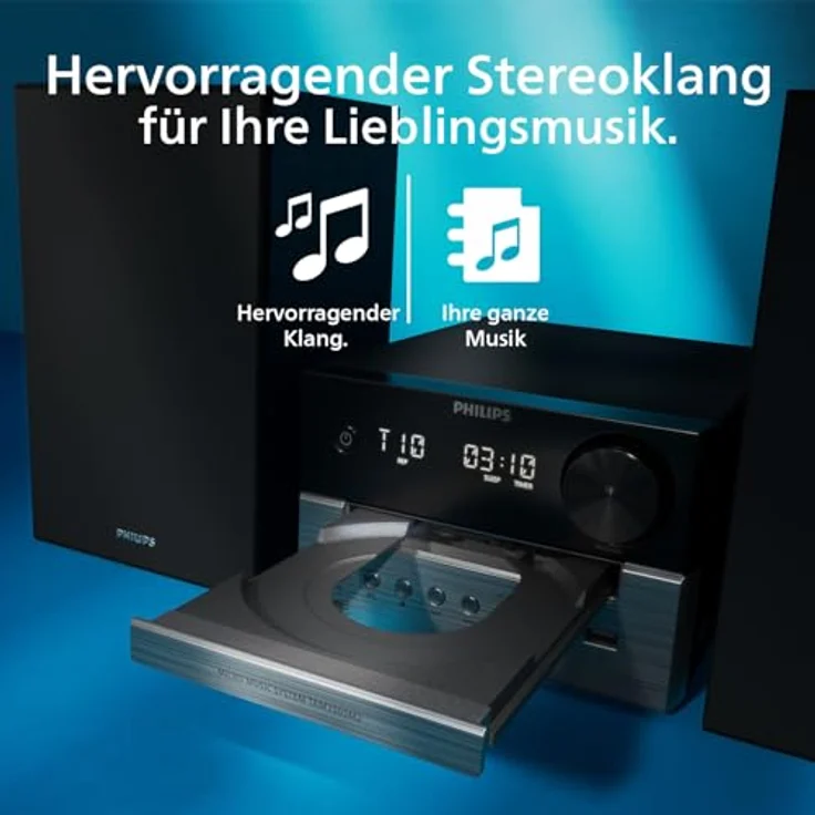 Philips TAM 3505M2/12 Stereoanlage, Digitalradio (DAB), FM-Tuner mit RDS, 20 W, kompakt mit automatischer Senderverfolgung – Bild 4