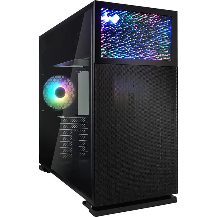 IN WIN N127 Midi-Tower Tempered Glass - schwarz, mit Mesh-Front und ARGB-PWM-Lüfter