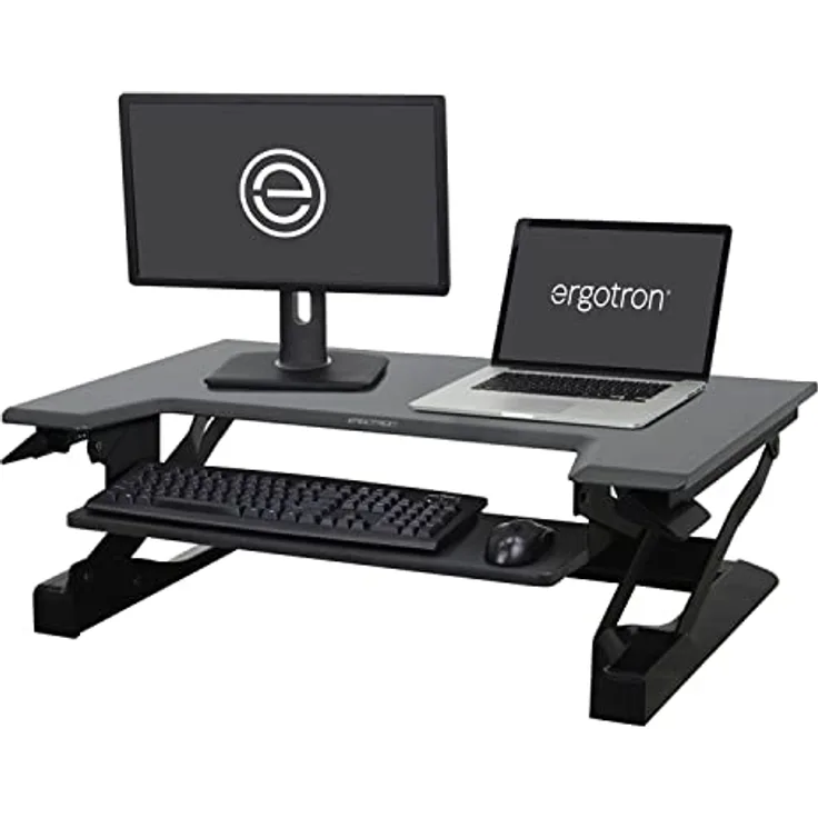 ERGOTRON WorkFit-T Sitz-Steh-Schreibtisch-Arbeitsplatz schwarz Anhebung bis 38cm belastbar bis 15 kg