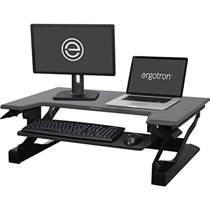 ERGOTRON WorkFit-T Sitz-Steh-Schreibtisch-Arbeitsplatz schwarz Anhebung bis 38cm belastbar bis 15 kg – Bild 1