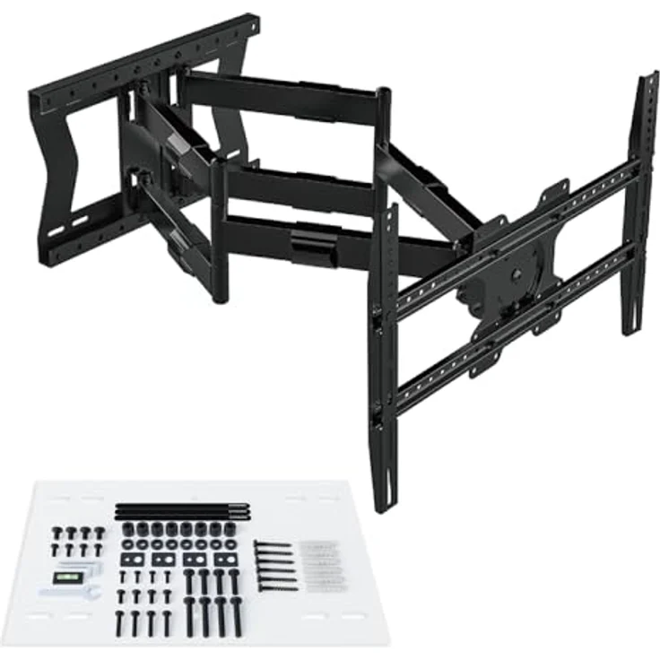 XTRARM TiTon Double 80 cm TV-Wandhalterung, schwenkbar, neigbar, rotierbar, TV 80kg VESA max.600x400, schwarz – Bild 1