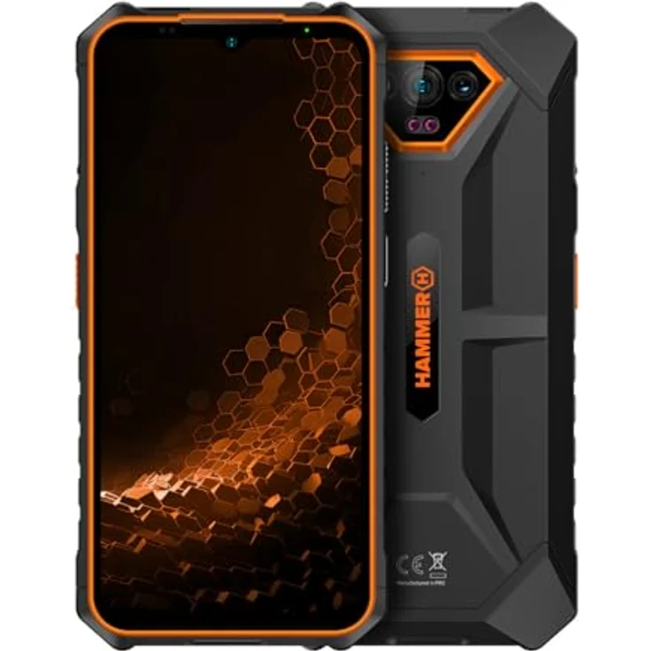 Hammer Iron V ohne Vertrag robust, wasserdicht, Dual-SIM, leistungsstarker 6320-mAh-Akku, 50-Mpx-Kamera mit Nachtsicht-Sensor Orange - Preisvergleich – Bild 1