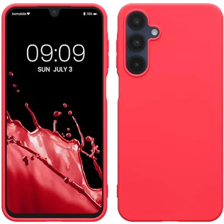 kwmobile Hülle Samsung Galaxy A16 5G - weiches TPU Silikon Case in Neon Pink, geeignet für kabelloses Laden – Bild 1